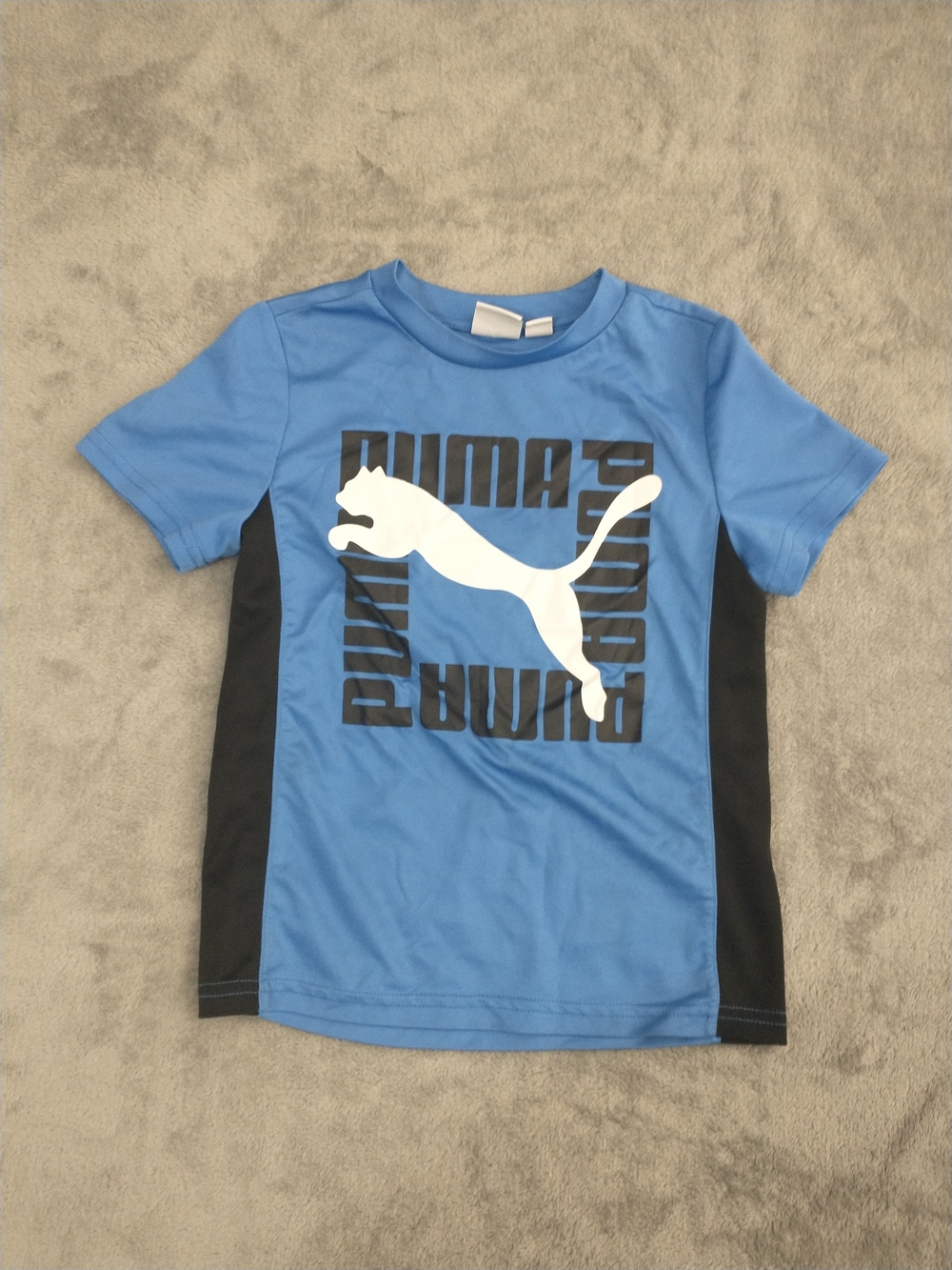 Kids / Boys - Size 5 - Puma Blue/Black (RN 100759) Athletic Tee w/ Logo Graphic